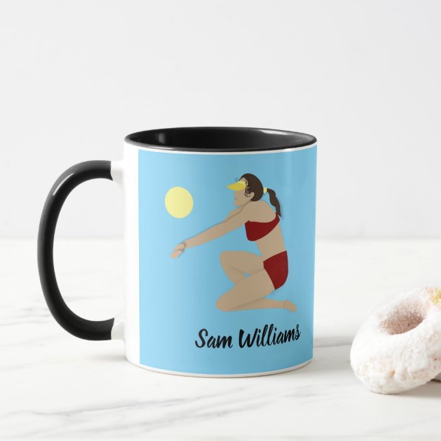 Beach Volleyball Mug (With Donut)