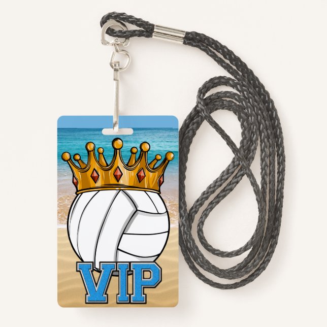 Beach Volleyball MVP Badge ID Badge (Front with Lanyard)