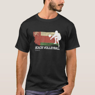 Beach Volleyball Oman Flag Love Volleyball Player T-Shirt