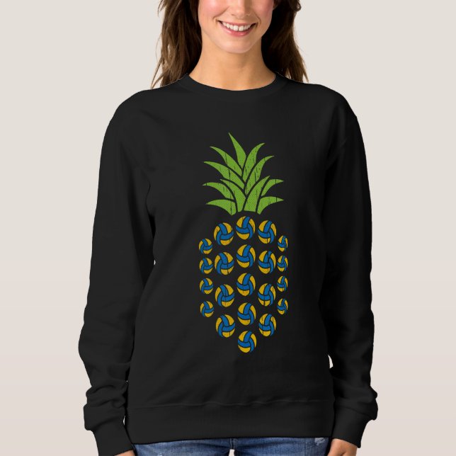 Beach Volleyball Pineapple Fruit Team Players Fans Sweatshirt (Front)