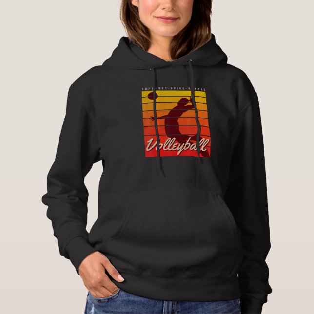 Beach Volleyball Player Coach Bump Set Spike Repea Hoodie (Front)