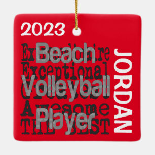 Beach Volleyball Player Extraordinaire CUSTOM Ceramic Ornament