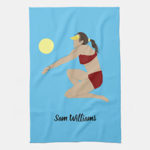 Beach Volleyball Tea Towel