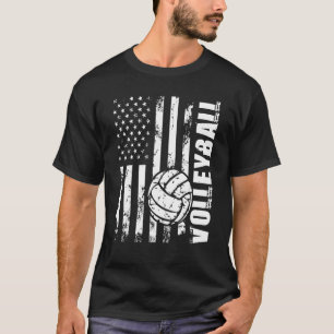 Beach Volleyball   USA American Flag Setters Playe T-Shirt