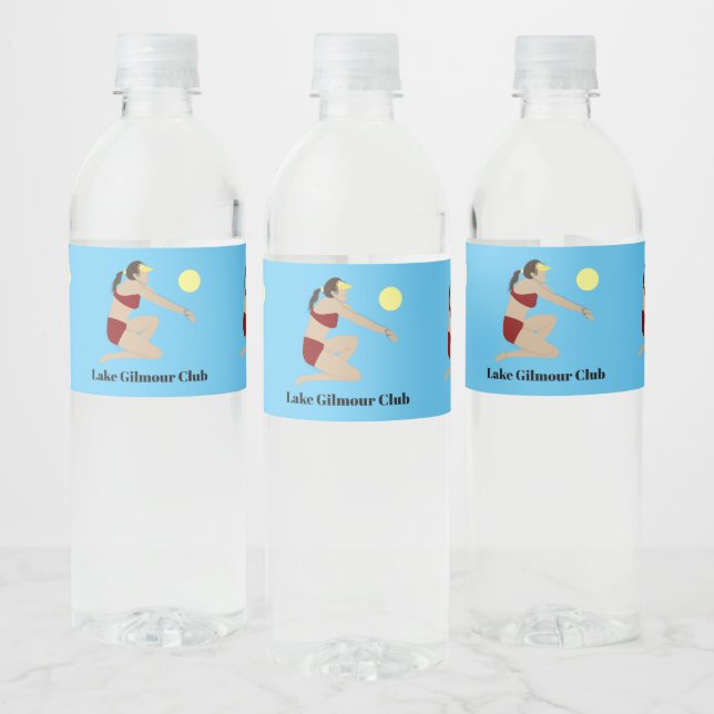 Beach Volleyball Water Bottle Label (Bottles)