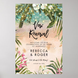 beach vow renewal party welcome sign poster
