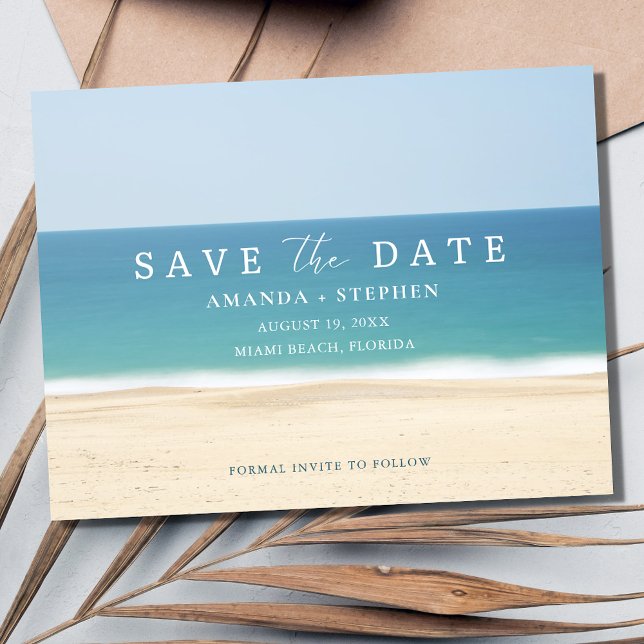 Beach Vow Renewal Save The Date Announcement Postcard (Beach Vow Renewal Save The Date Postcard)