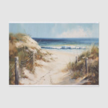 Beach Walk Coastal Landscape Painting Decoupage