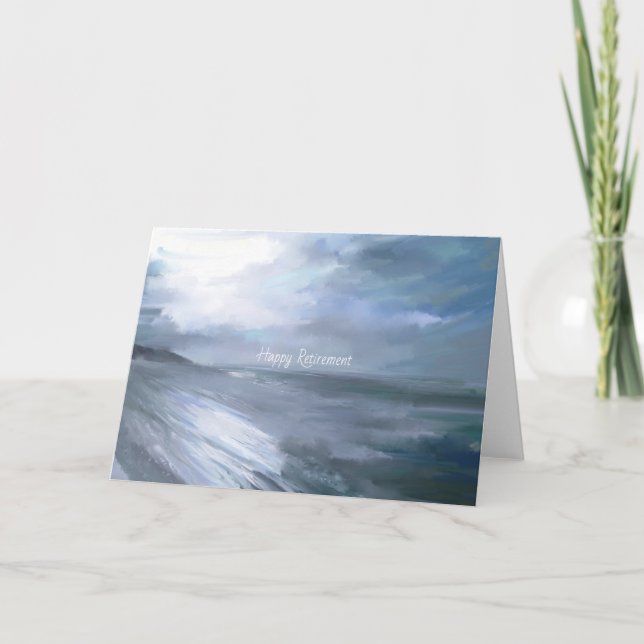 Beach walking retirement card (Front)