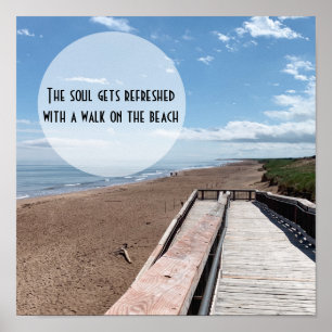 Beach Walking Soul Refreshing Poster