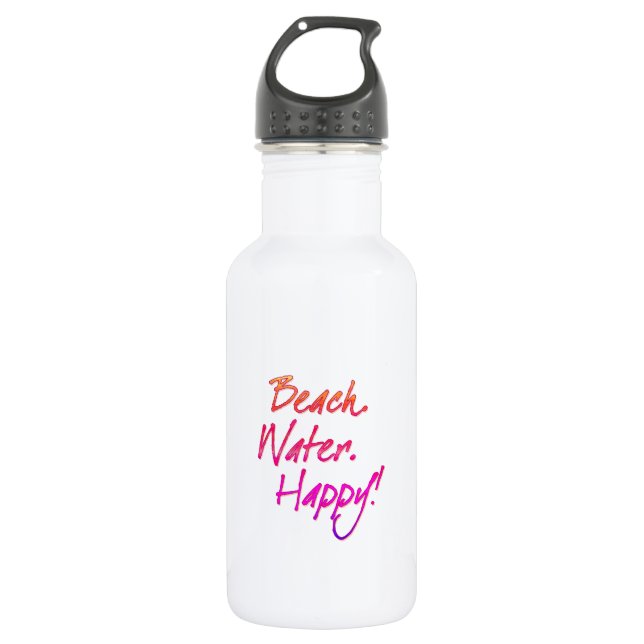 Beach Water Happy 532 Ml Water Bottle (Front)