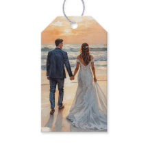 Beach Watercolor Bride & Groom Painted Wedding