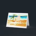 Beach Watercolor Christmas Card<br><div class="desc">Beach Watercolor Christmas Card. Original art by Lenila Batali.</div>