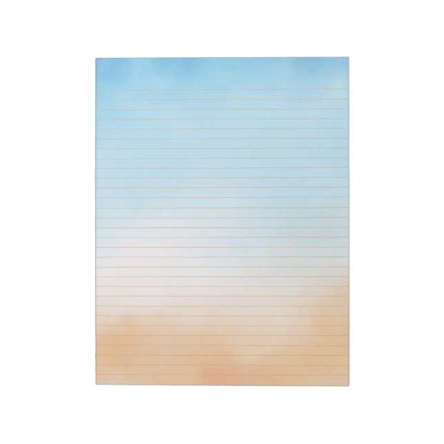 Beach Watercolor College Ruled Lined Notepad (Rotated)