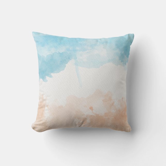 Beach Watercolor Cushion (Front)