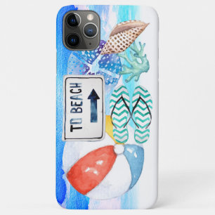 Beach Watercolor Elements iPhone 11 Pro Max Case