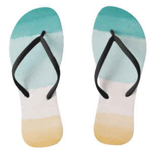 Beach Watercolor Flip Flops