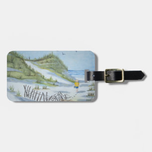 Beach watercolor luggage tag