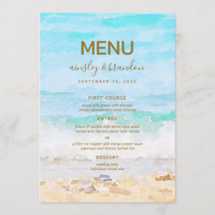 Beach Watercolor Menu