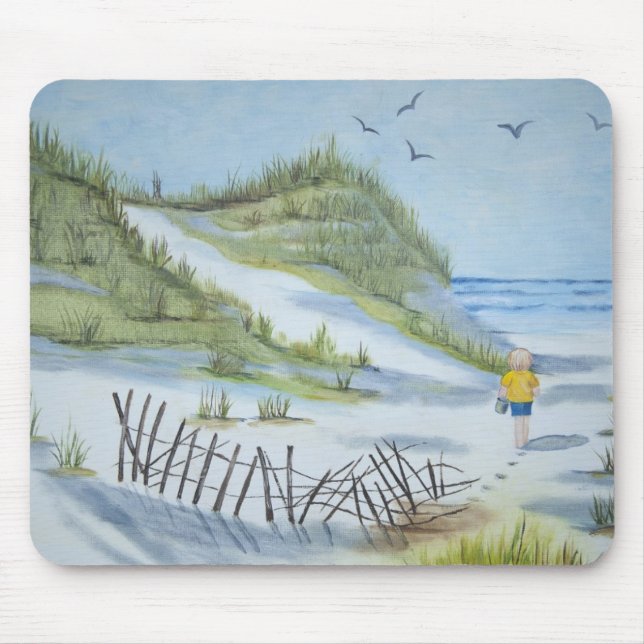 Beach watercolor mouse mat (Front)