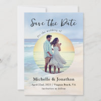 Beach Watercolor Ocean Photo Christian Wedding