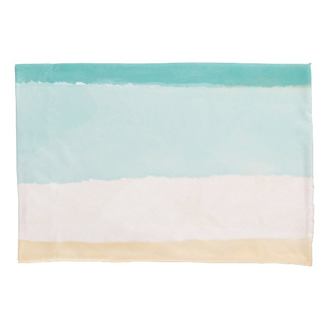 Beach Watercolor Pillowcase (Front)