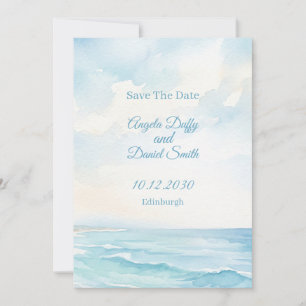 Beach Watercolor Save the Date Card