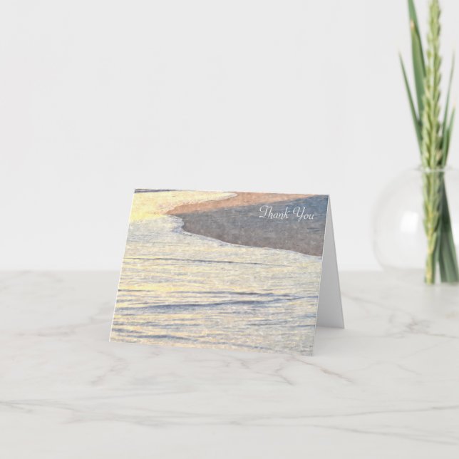 Beach Watercolor Thank You Note (Front)
