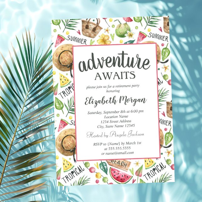 Beach,Watermelon Retirement Party  Invitation (Creator Uploaded)