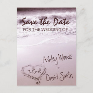 Beach Wave Save The Date Postcard