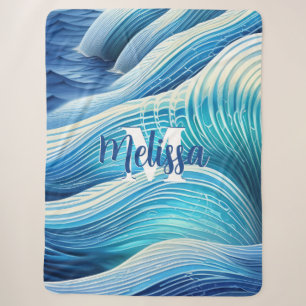 Beach Wave Sherpa Blanket