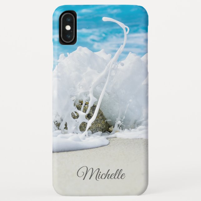 Beach Wave Splash Personalised Name Case-Mate iPhone Case (Back)