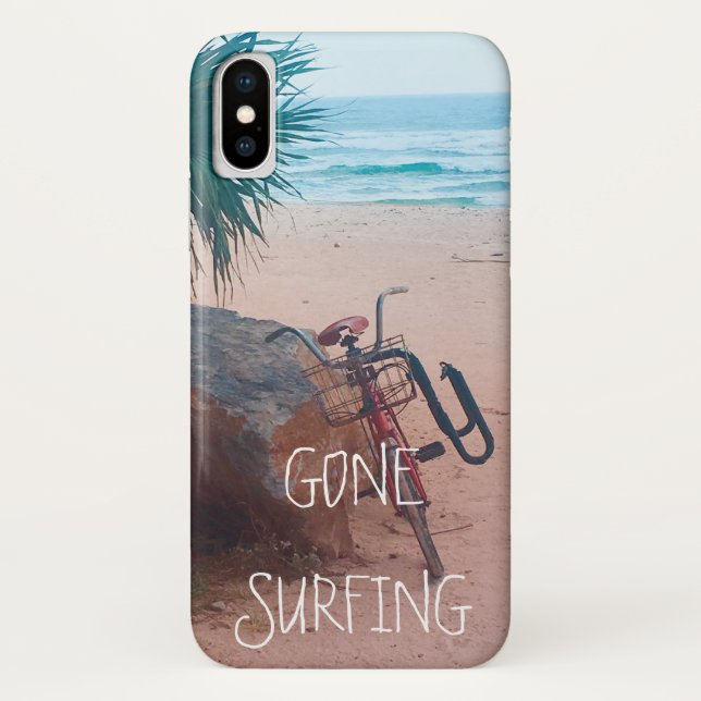 Beach Wave Surfing  and a Bicycle Case-Mate iPhone Case (Back)