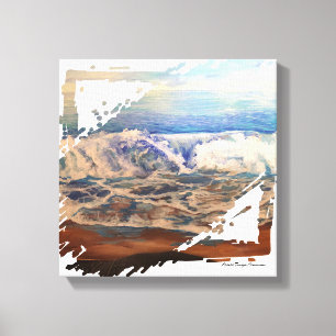 Beach Waves Blue Canvas Print