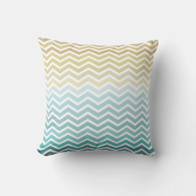 Beach Waves Chevron Zigzag Pillow (Front)
