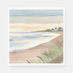 Beach Waves Coastal Ocean Watercolor Napkin