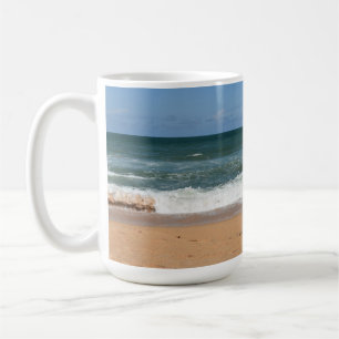 Beach Waves Crashing On Shoreline Seascape Coffee Mug