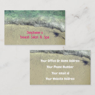 Beach Waves Ocean Pink Artsy Elegant Salon Business Card