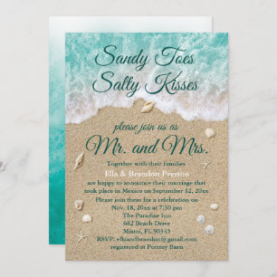 Beach Waves Post Wedding Reception Card