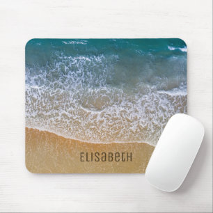 Beach Waves Sand Shore Personalise Mouse Mat