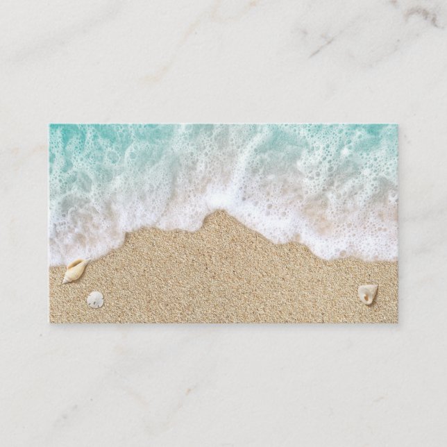Beach Waves Sandy Toes Salty Kisses Business Card (Front)