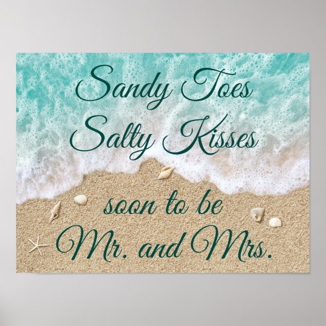 Beach Waves Sandy Toes Salty Kisses Poster (Front)