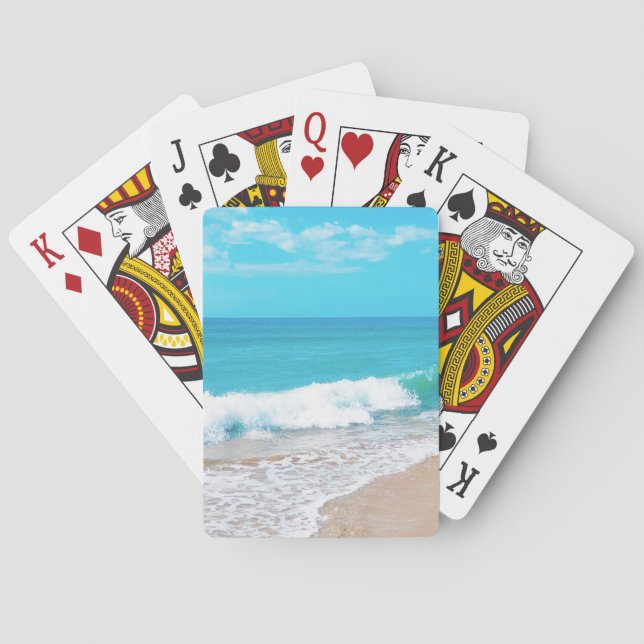 Beach Waves Seascape-Classic Playing Cards (Back)
