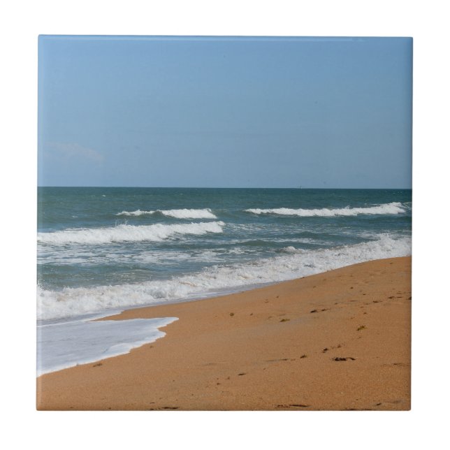 Beach Waves Seashore Seascape Tile (Front)
