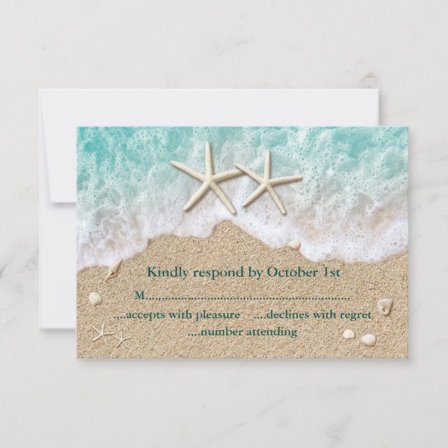 Beach Waves & Starfish RSVP (Front)