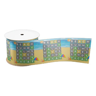 Beach Waves Vacation Word Puzzle    Satin Ribbon