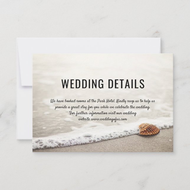 Beach Waves Wedding Details Invitation (Front)