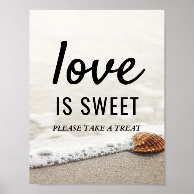 Beach Waves Wedding Love Is Sweet Sign (Front)