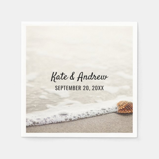 Beach Waves Wedding Napkin (Front)