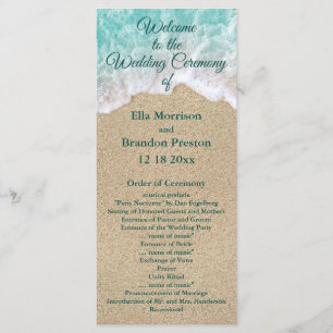 Beach Waves Wedding Program Programme